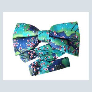 Gascoigne Cotton Tie Floral Blue Green Men's One Size